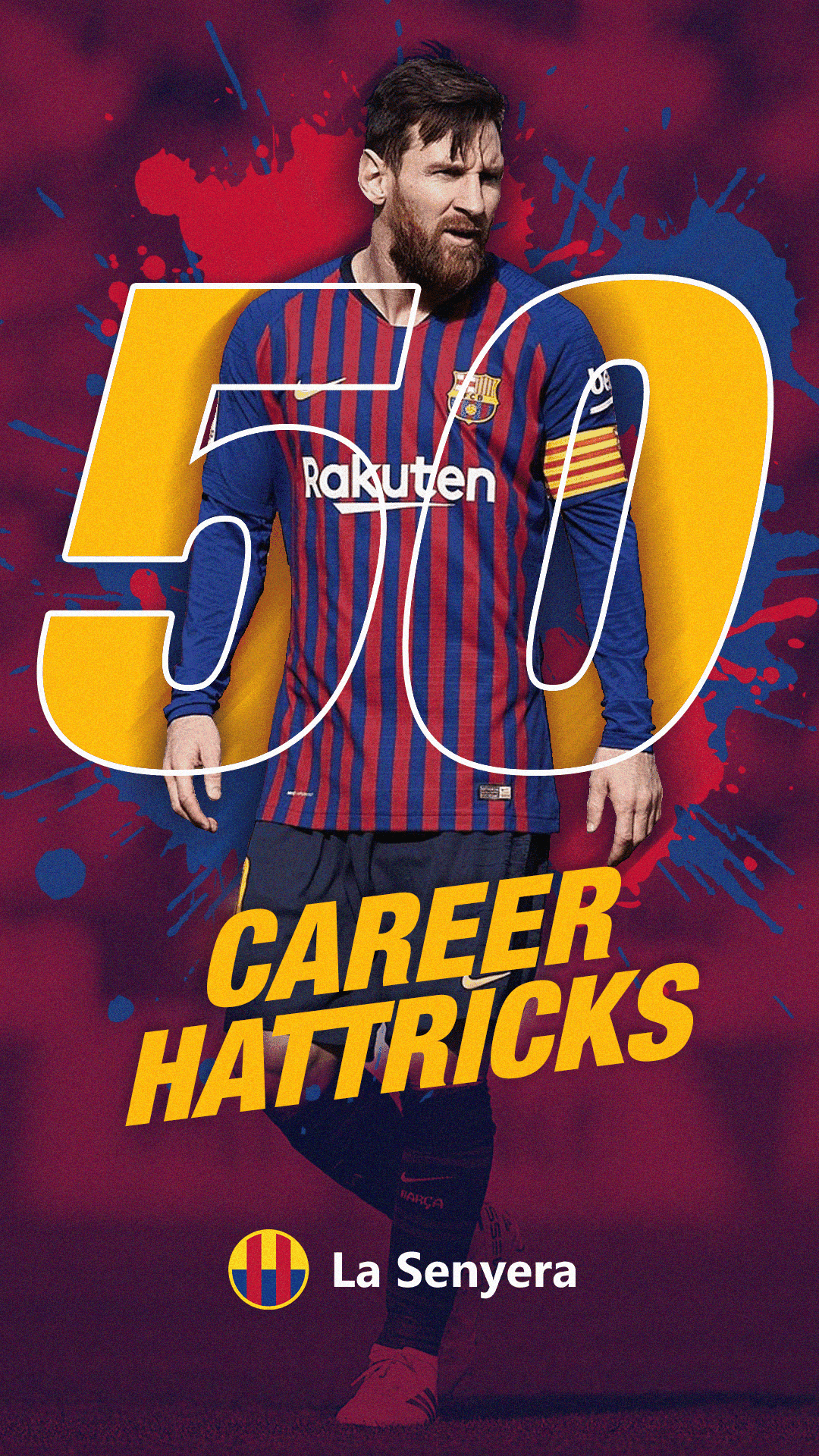 informative creative celebrating lionel messi's 50th career hattrick made for lasenyera