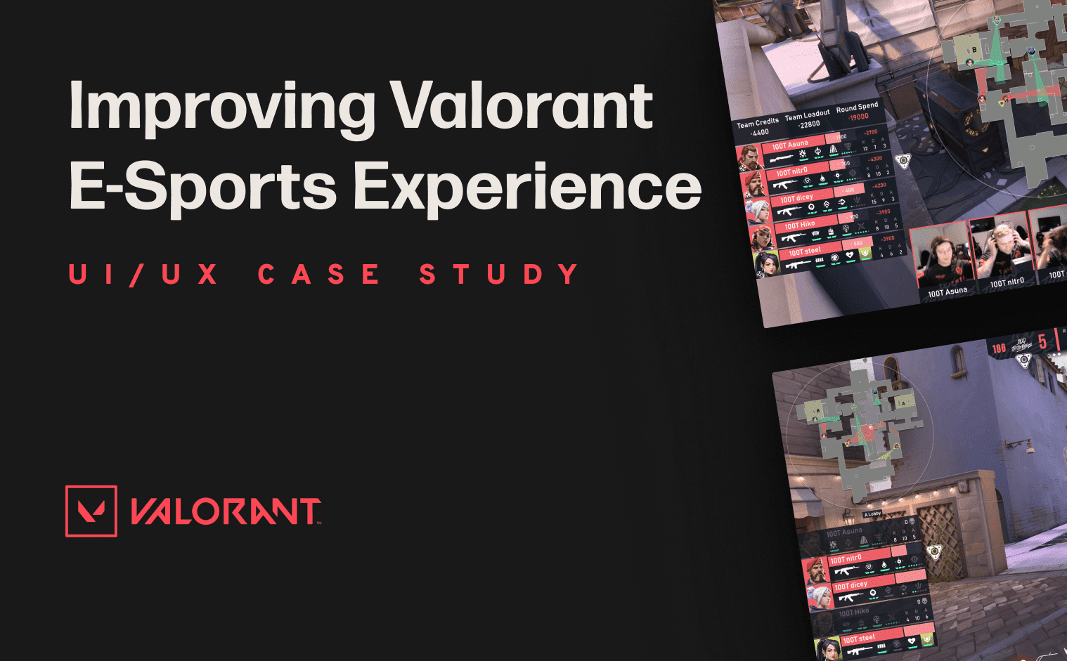 Thumbnail to describe the ui/ux case study done about Valorant